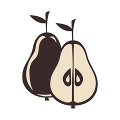 pear fruit healthy food over white background. vector illustration