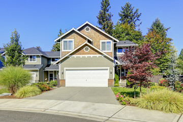 Nice curb appeal of American brand-new house