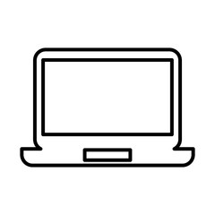 laptop computer flat line icon vector illustration design
