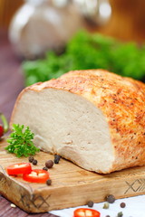 Spicy meat baked with chilli pepper
