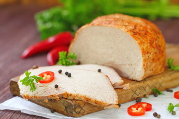 Spicy meat baked with chilli pepper