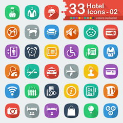 33 white flat hotel icons 02