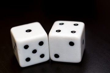 Dice on table