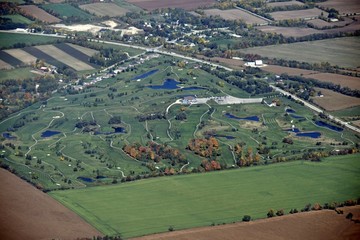 aerial view of the golf Course in Ariss, southern Ontario Canada