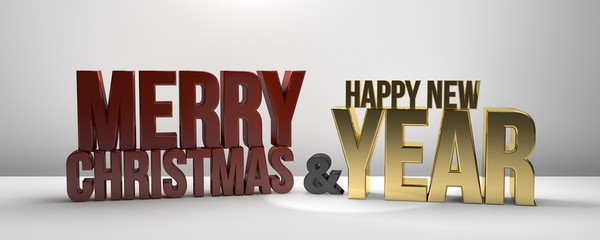 Merry Christmas and happy new year Sylvester 3d render new year