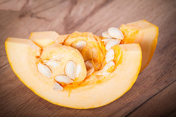 Ripe cut pumpkin