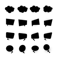 Blank black simple bubbles set white back pop art