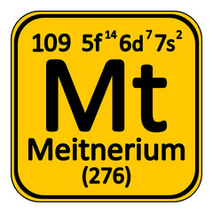 Obraz premium Periodic table element meitnerium icon.