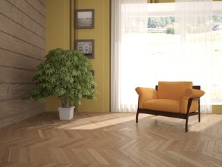Fototapeta premium Modern interior design with armchairs
