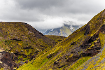 View on a Thorsmork zone in Iceland