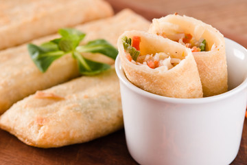 Vegetable spring rolls. 