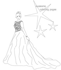 Long gown coloring page