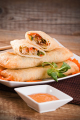 Vegetable spring rolls. 