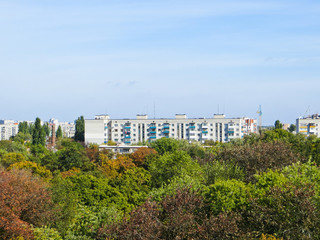 Aerial view of the city Kremenchuk in Ukraine