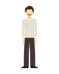 avatar male man standing wearing executive clothes over white background. vector illustration