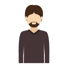 avatar man wearing t shirt over white background. vector illustration