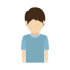 avatar male kid wearing casual clothes over white background. vector illustration