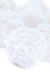 Coconut cookies on white background