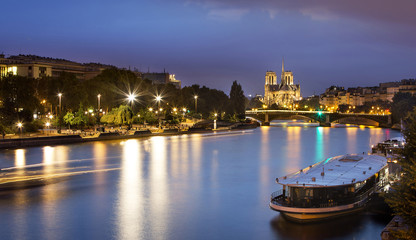 Fototapeta na wymiar church Notre Dame de paris at night, Paris, France