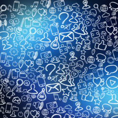 Wall paper of multimedia hand drawn icons