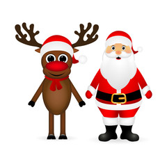 Santa Claus and Christmas reindeer