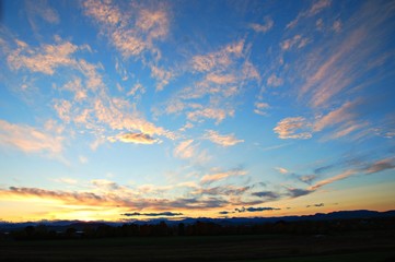 Autumn Sunset with Wild Cloud Display