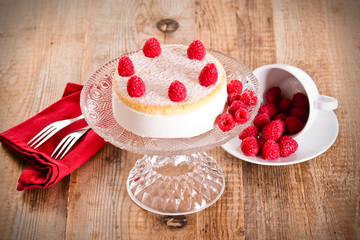 Raspberry cheesecake. 