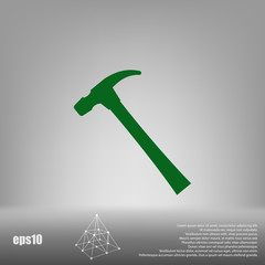 Hammer flat style vector icon