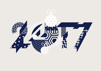 New year 2017. Text design
