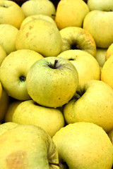 Fresh organic apples on street market stall