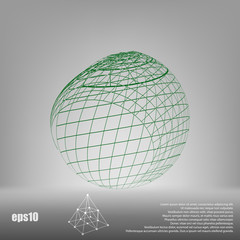 Wire-frame Design Element. Sphere