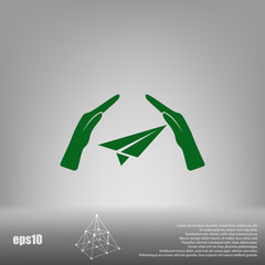 protection of air travel, insurance sign web icon. vector design