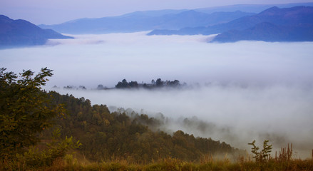 Apuseni mountains, Romania - misty autumn morning