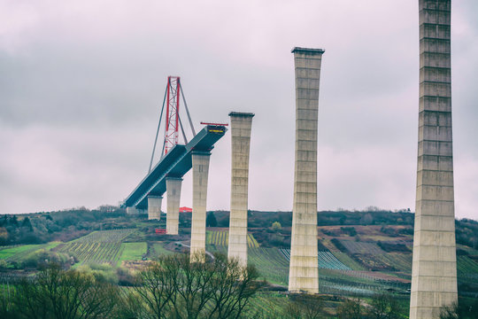 Br&uuml;ckenbaustelle, Hochmosel Br&uuml;cke