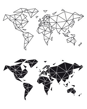 Geometric World Map, Vector