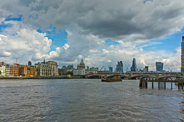 Panorama of Thames river, London, England, United Kingdom
