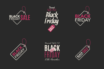 Black Friday sale design template. Creative banner. Vector illus