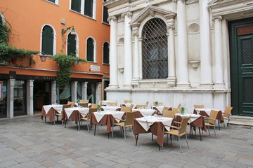 Terrasse d'un restaurant à Venise Italie