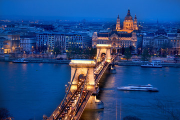 Budapest the capital of Hungary crossed by the Danube River
