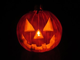 Smiling Pumpkin All Lit Up 
