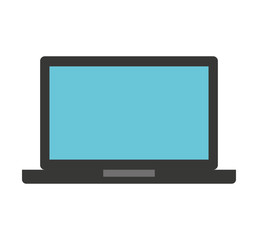 laptop computer flat line icon vector illustration design