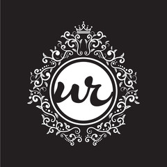 vintage circle initial logo