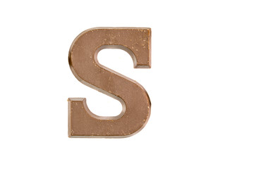 Chocolate letter on white