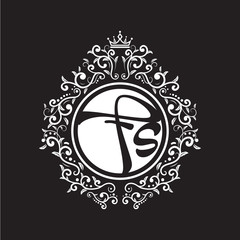 vintage circle initial logo