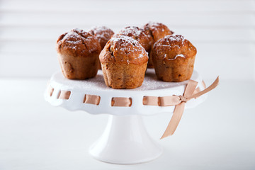 Cupcakes,Muffins,Pastry on a white stand.selective focus.