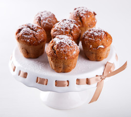 Cupcakes,Muffins,Pastry on a white stand.selective focus.