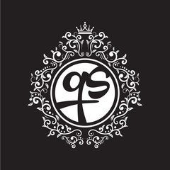 vintage circle initial logo