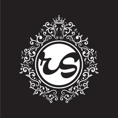 vintage circle initial logo