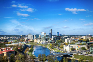 Fototapeta na wymiar Top view of Vilnius, capital of Lithuania