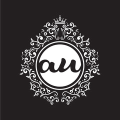 vintage circle initial logo